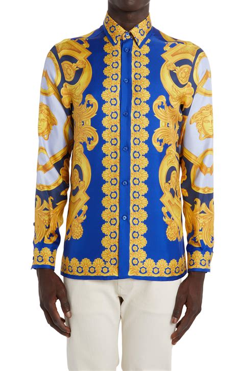 men versace button up shirt|Versace style shirts for men.